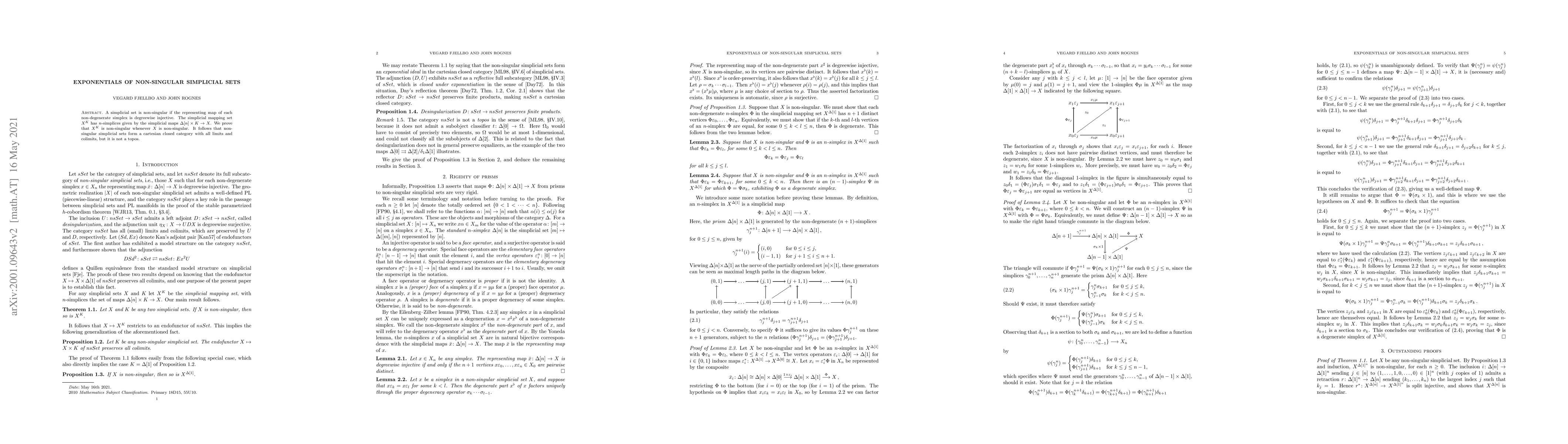 Thumbnail for Exponentials of non-singular simplicial sets