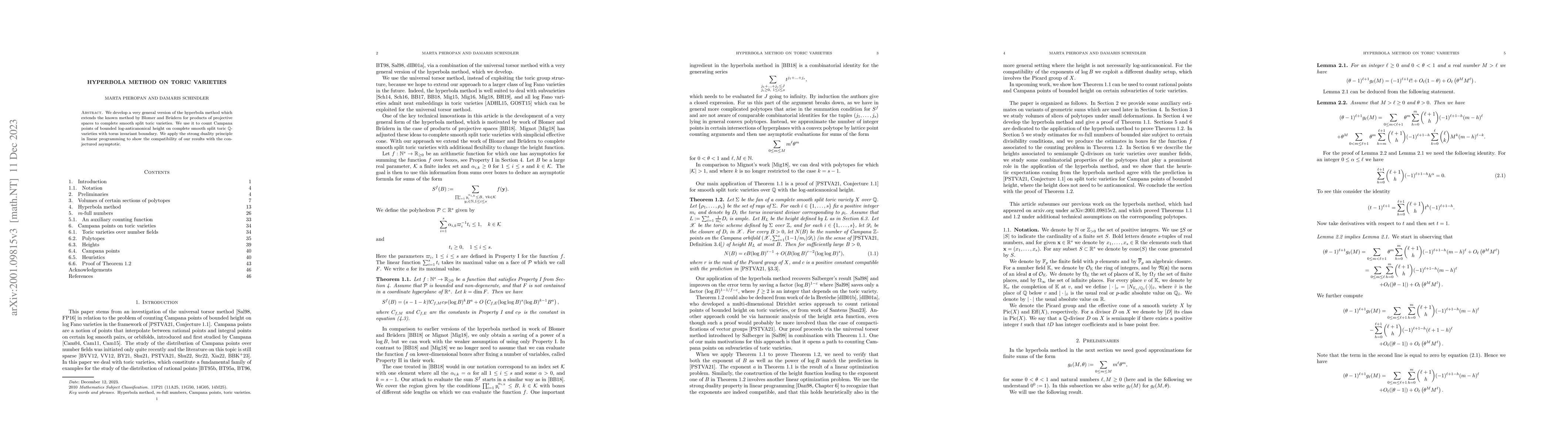 Thumbnail for Hyperbola method on toric varieties