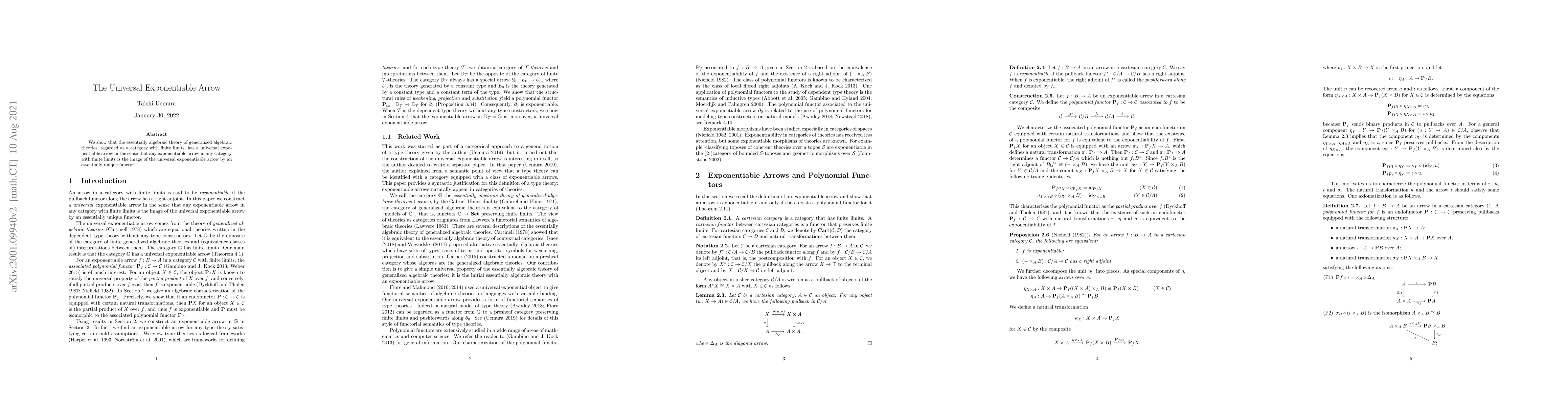 Thumbnail for The Universal Exponentiable Arrow
