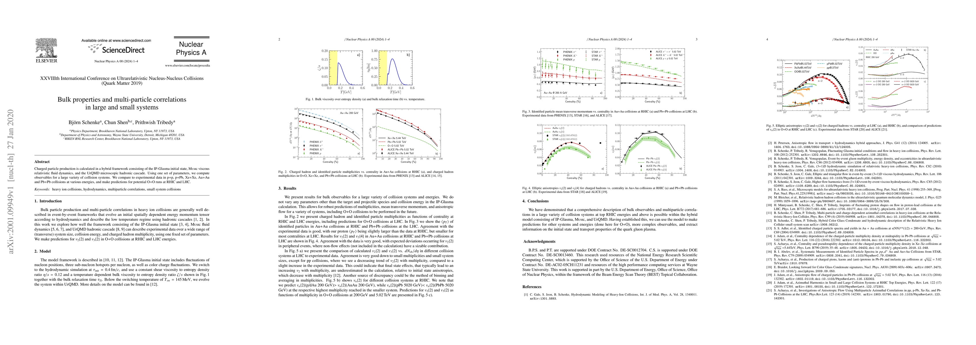 Thumbnail for Bulk properties and multi-particle correlations in large and small
  systems