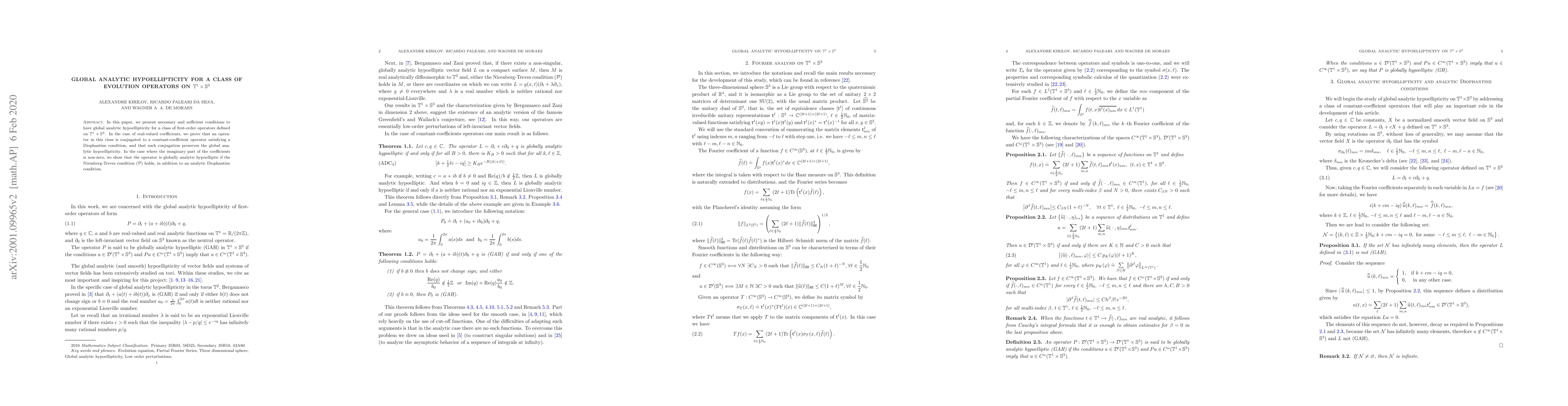 Thumbnail for Global analytic hypoellipticity for a class of evolution operators on
  $\mathbb{T}^1\times\mathbb{S}^3$