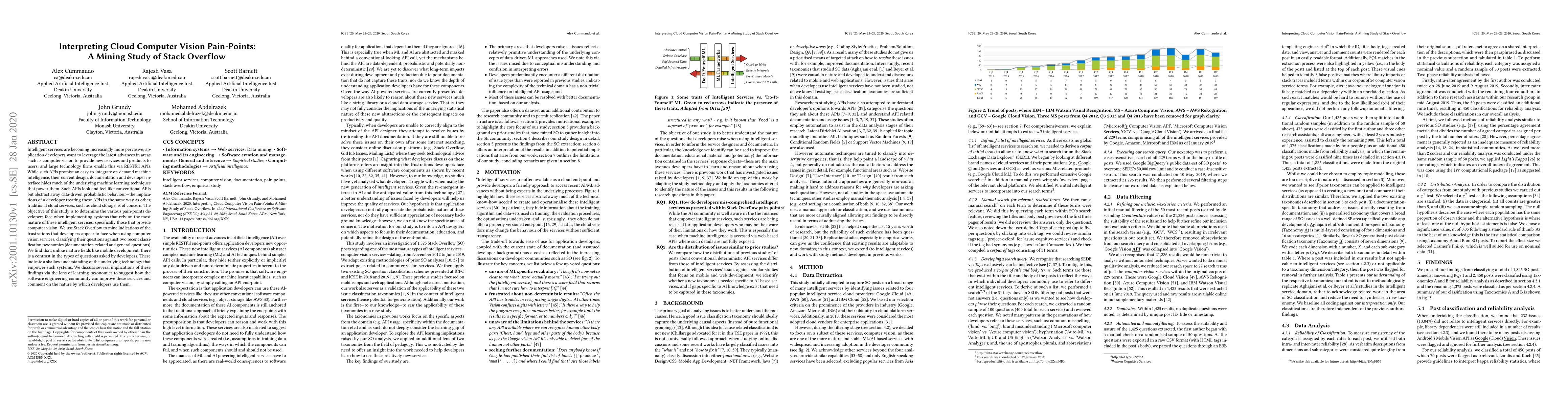 Thumbnail for Interpreting Cloud Computer Vision Pain-Points: A Mining Study of Stack
  Overflow