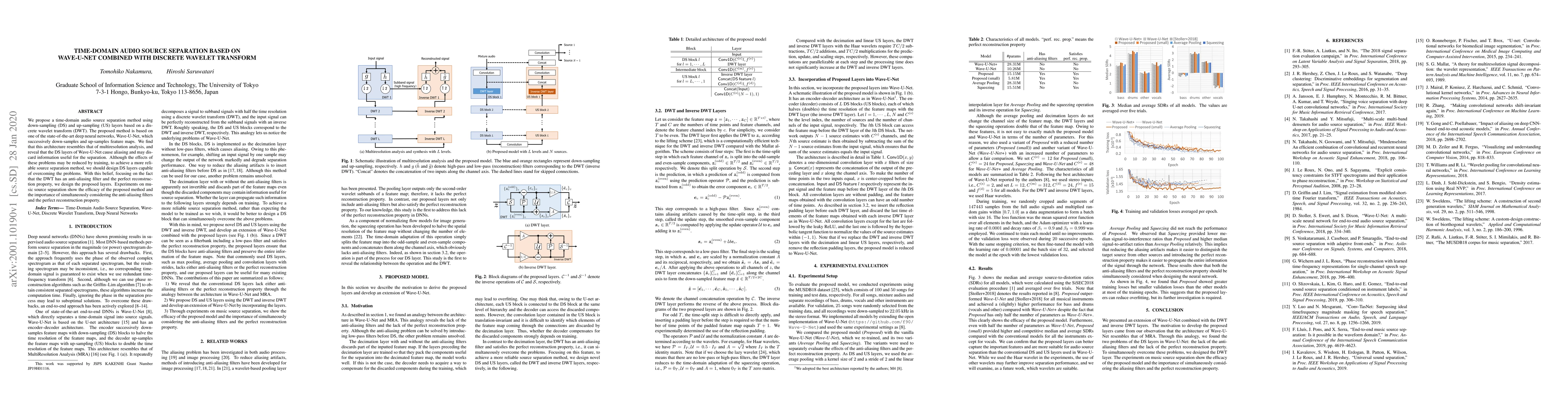 Thumbnail for Time-Domain Audio Source Separation Based on Wave-U-Net Combined with
  Discrete Wavelet Transform