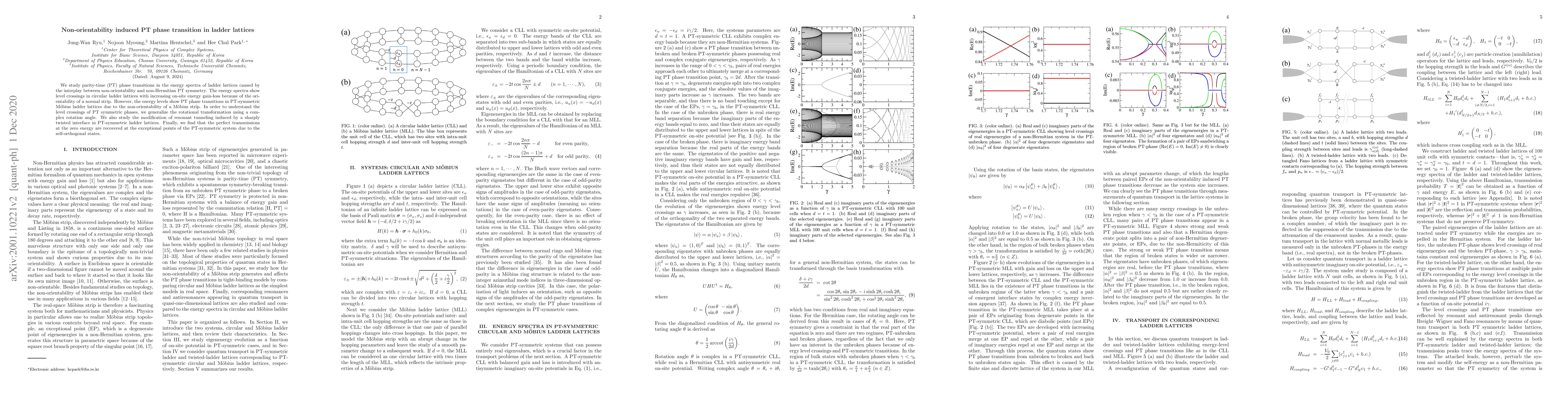 Thumbnail for Non-orientability induced PT phase transition in Moebius ladder lattices