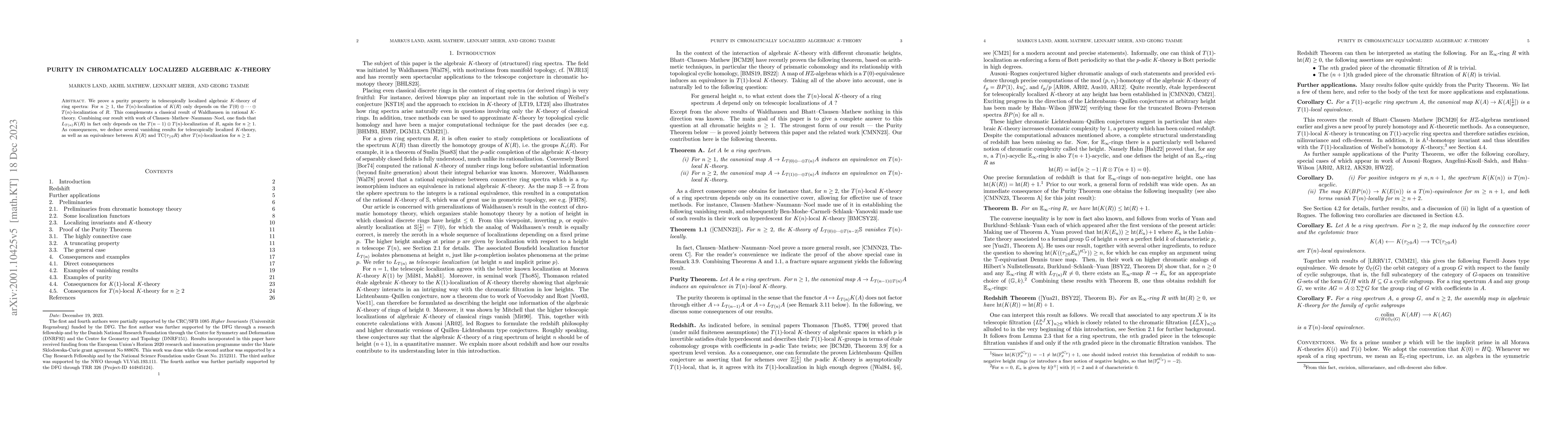 Thumbnail for Purity in chromatically localized algebraic $K$-theory