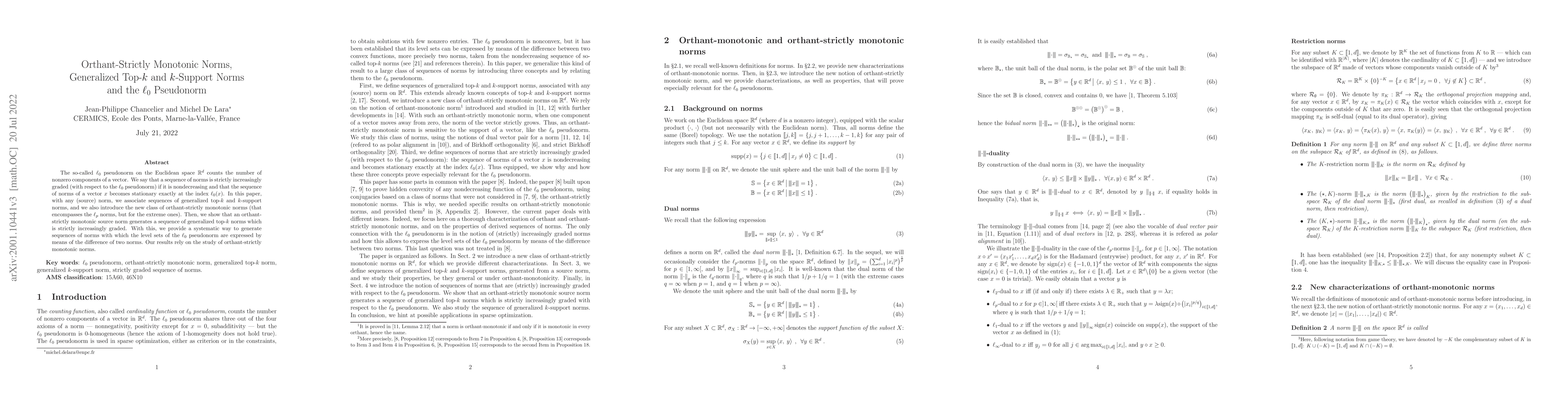 Thumbnail for Orthant-Strictly Monotonic Norms, Generalized Top-k and k-Support Norms
  and the L0 Pseudonorm