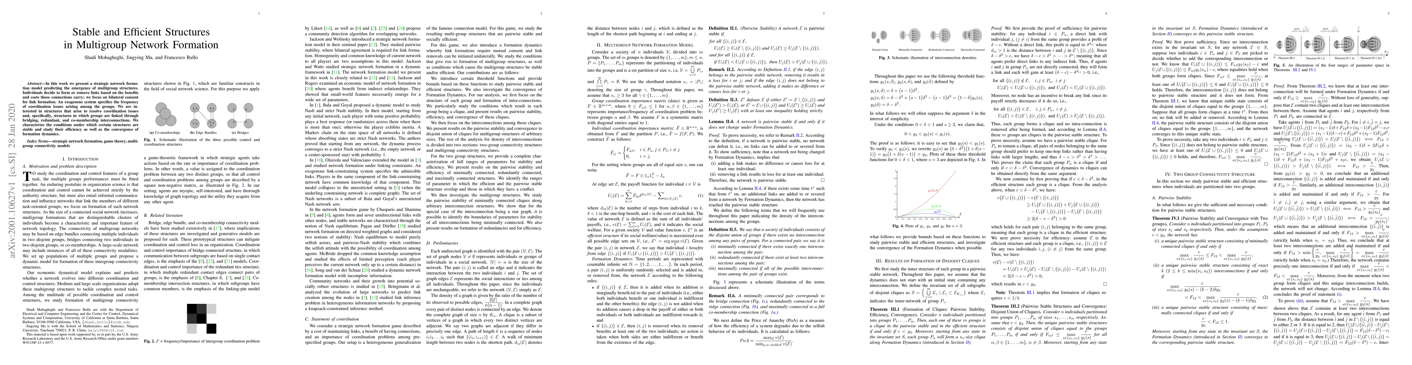 Thumbnail for Stable and Efficient Structures in Multigroup Network Formation