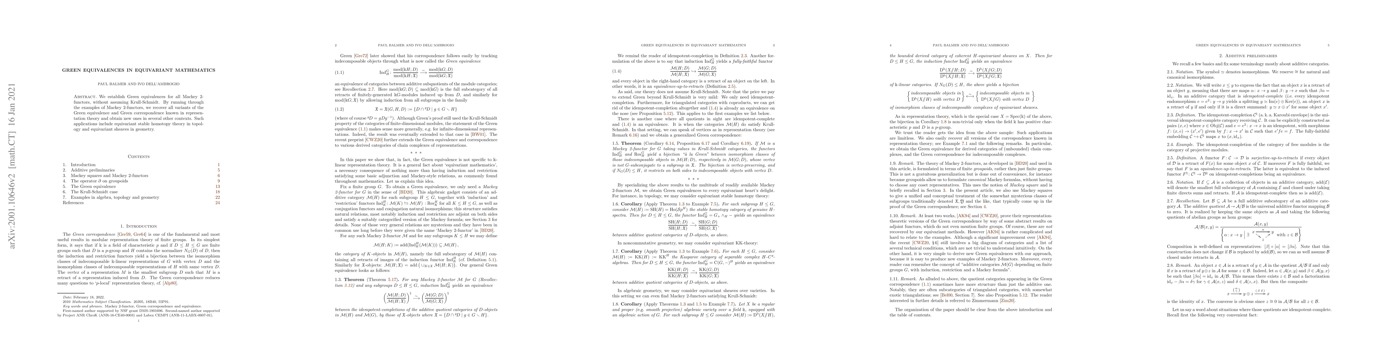 Thumbnail for Green equivalences in equivariant mathematics