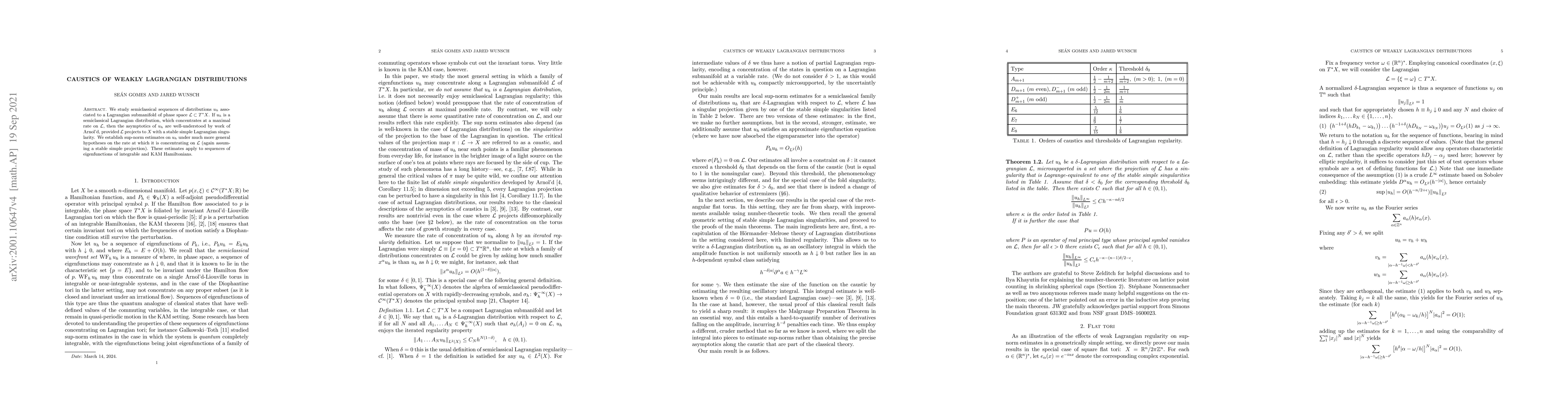 Thumbnail for Caustics of weakly Lagrangian distributions