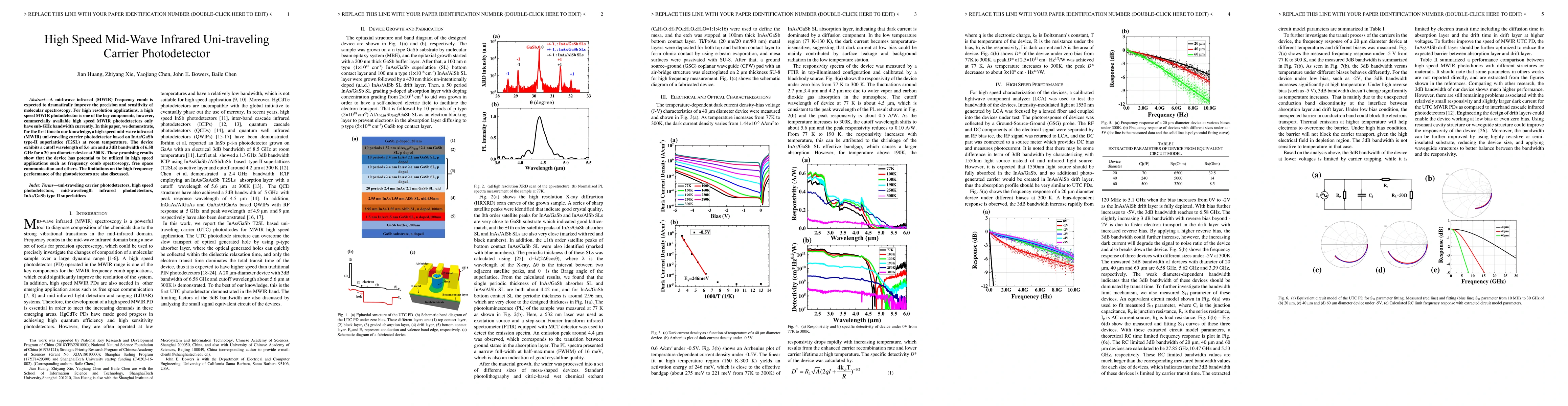 Thumbnail for High Speed Mid-Wave Infrared Uni-traveling Carrier Photodetector