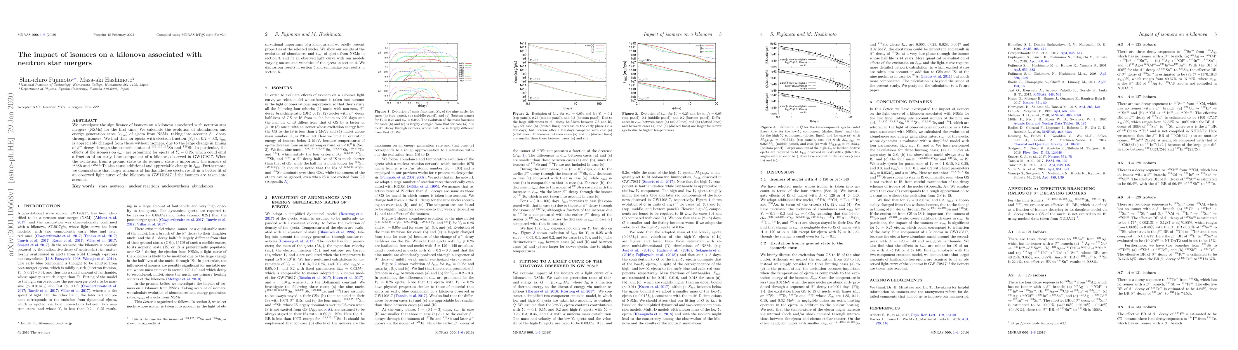Thumbnail for The impact of isomers on a kilonova associated with neutron star mergers