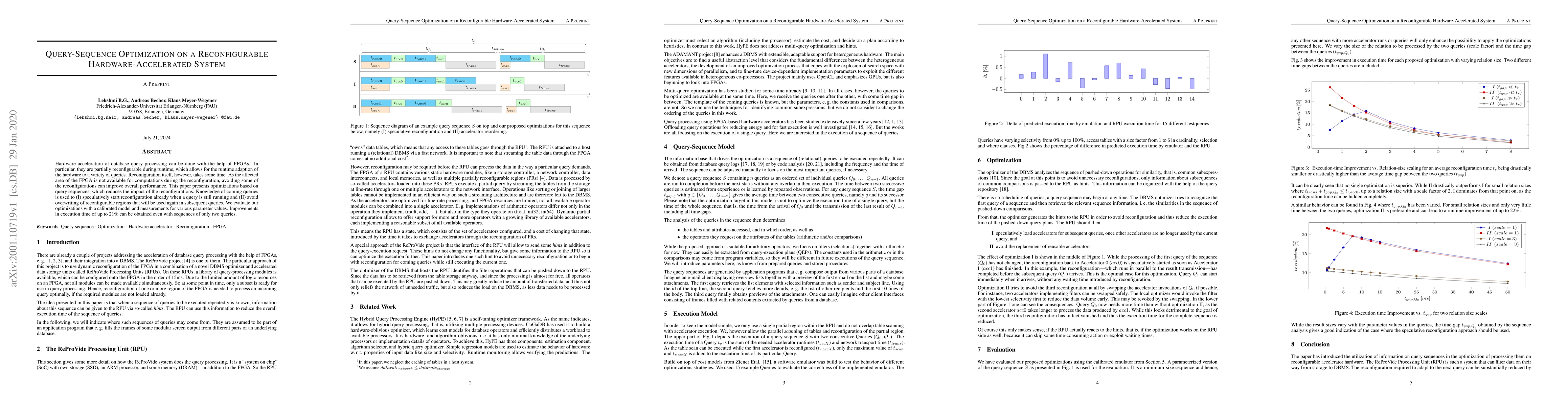 Thumbnail for Query-Sequence Optimization on a Reconfigurable Hardware-Accelerated
  System