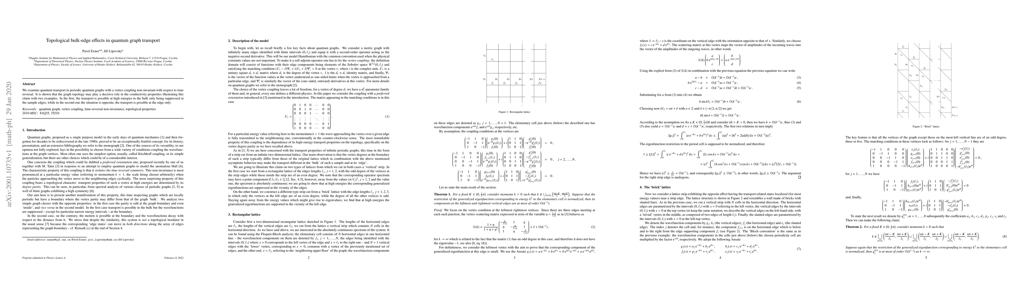 Thumbnail for Topological bulk-edge effects in quantum graph transport