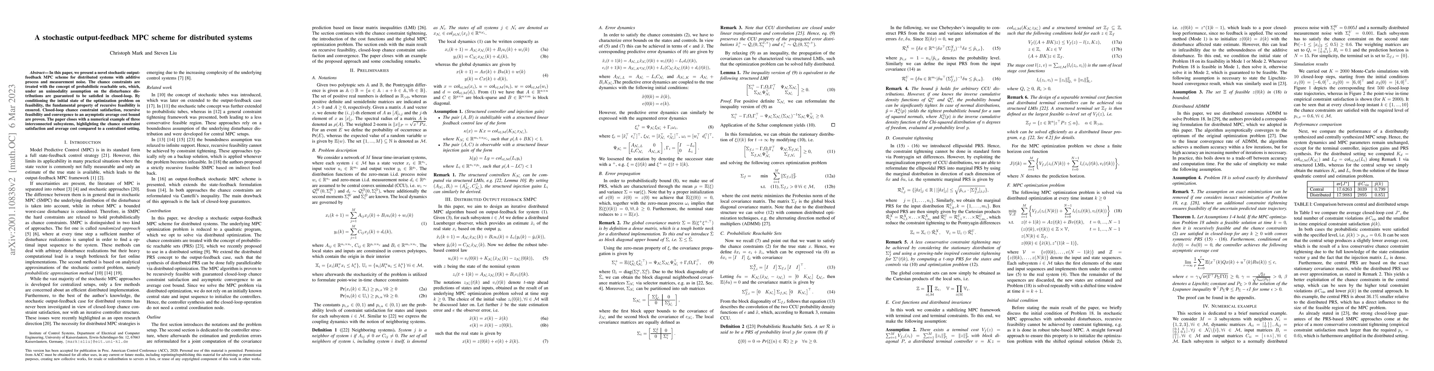 Thumbnail for A stochastic output-feedback MPC scheme for distributed systems