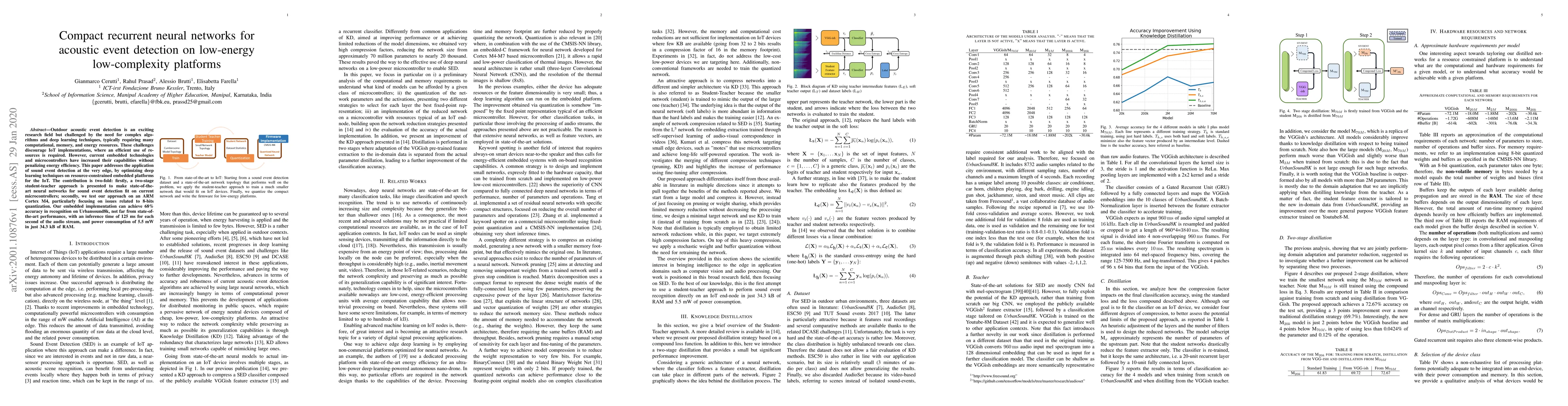 Thumbnail for Compact recurrent neural networks for acoustic event detection on
  low-energy low-complexity platforms