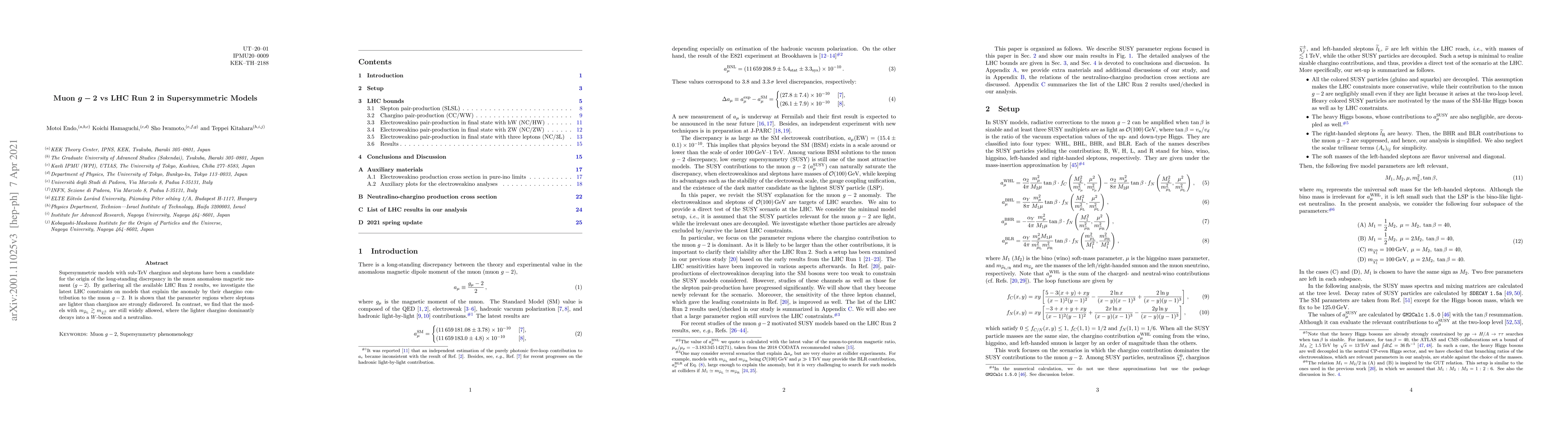 Thumbnail for Muon g-2 vs LHC Run 2 in Supersymmetric Models