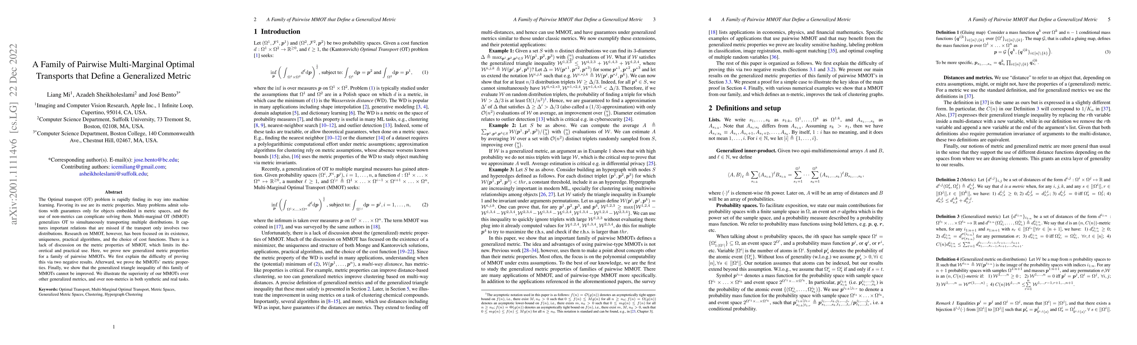 Thumbnail for A Family of Pairwise Multi-Marginal Optimal Transports that Define a
  Generalized Metric