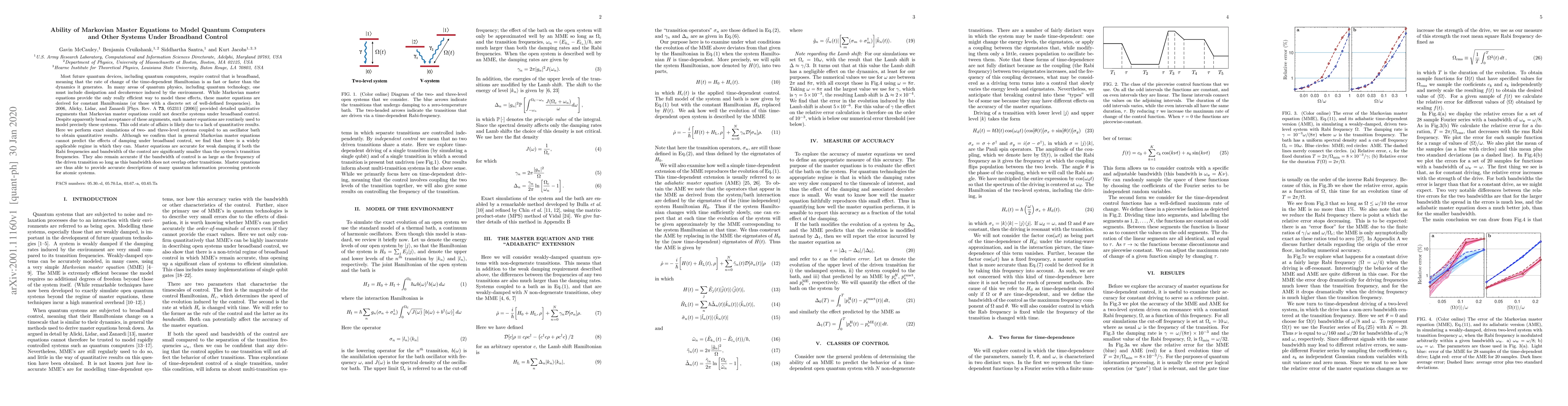 Thumbnail for Ability of Markovian Master Equations to Model Quantum Computers and
  Other Systems Under Broadband Control