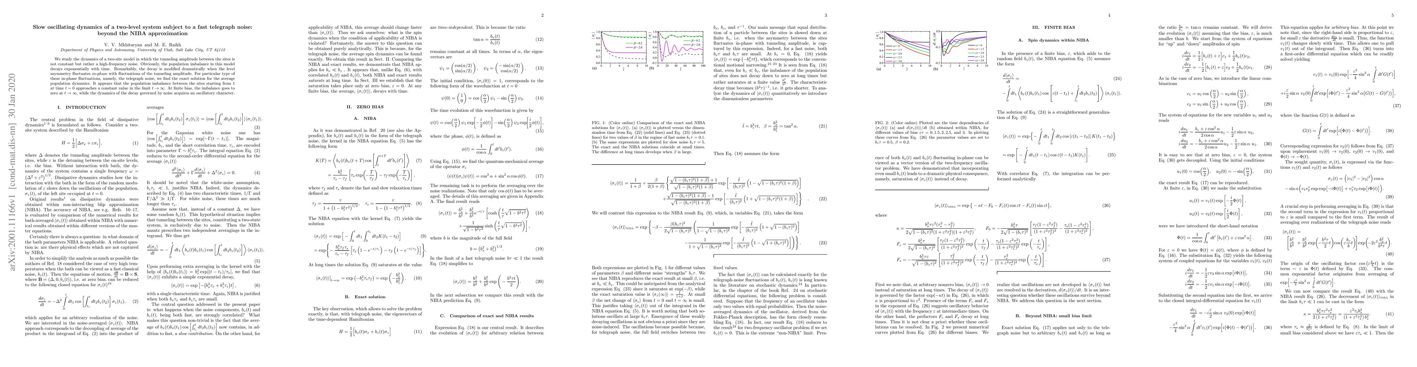 Thumbnail for Slow oscillating dynamics of a two-level system subject to a fast
  telegraph noise: beyond the NIBA approximation