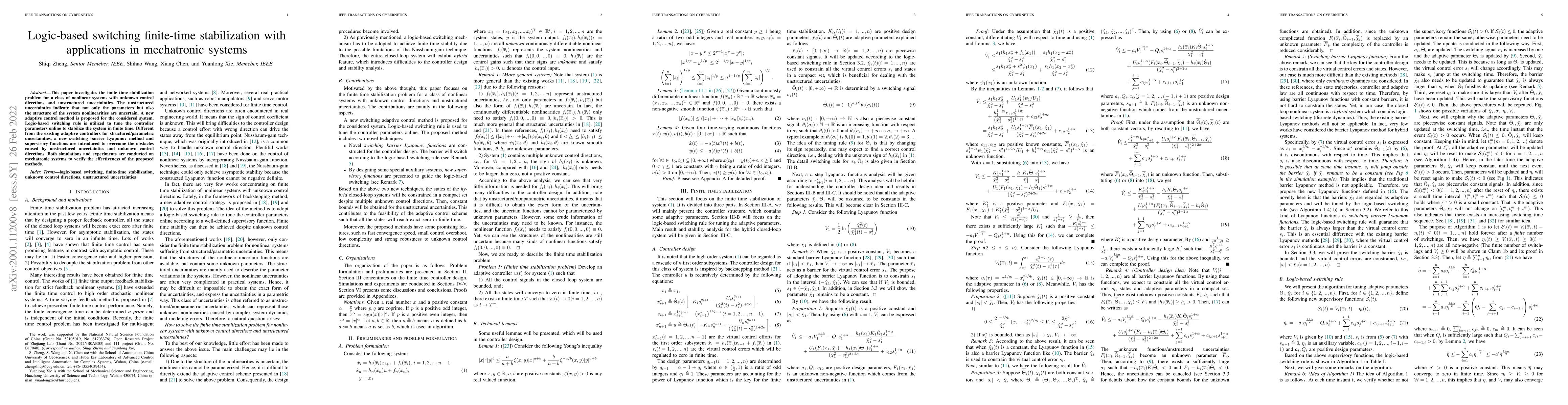 Thumbnail for Logic-based switching finite-time stabilization with applications in
  mechanical systems