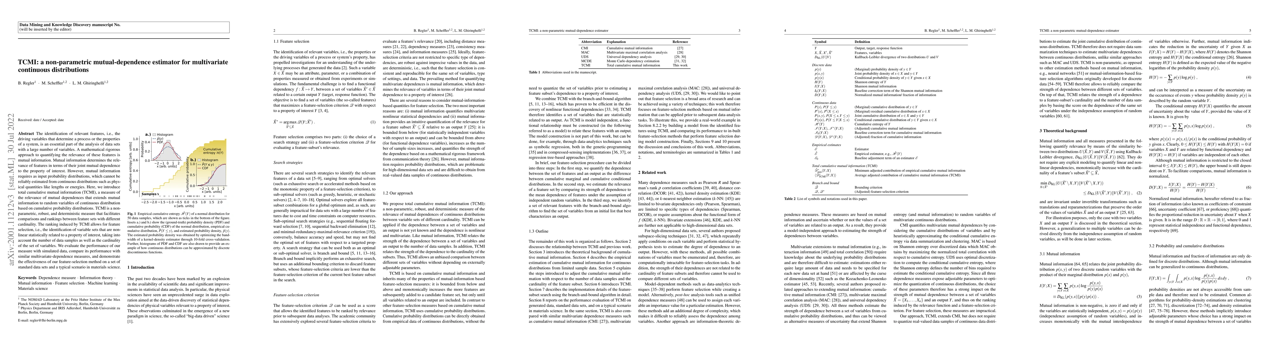 Thumbnail for TCMI: a non-parametric mutual-dependence estimator for multivariate
  continuous distributions