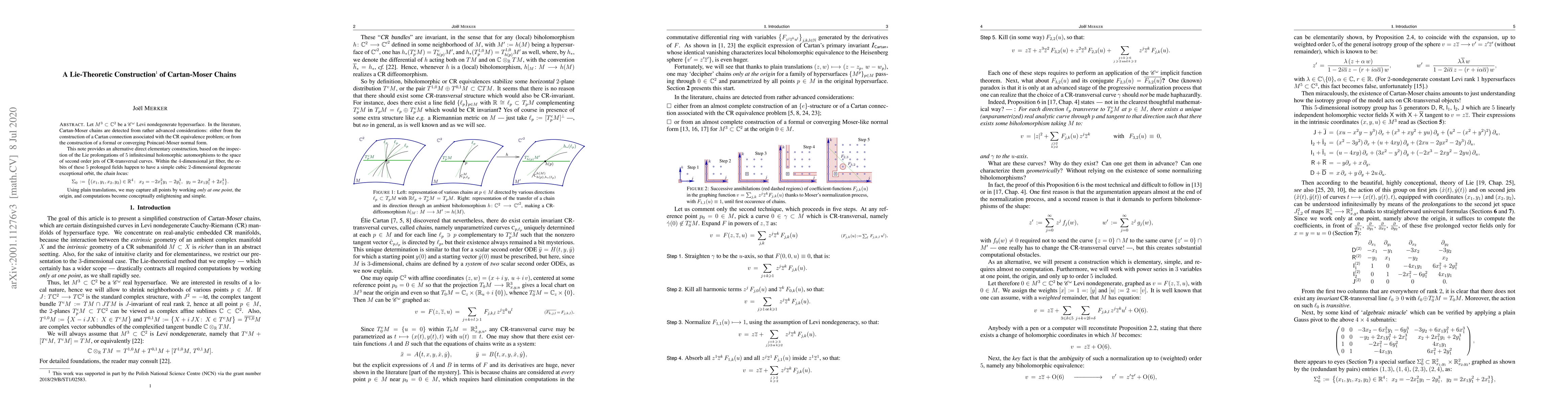 Thumbnail for A Lie-theoretic Construction of Cartan-Moser Chains