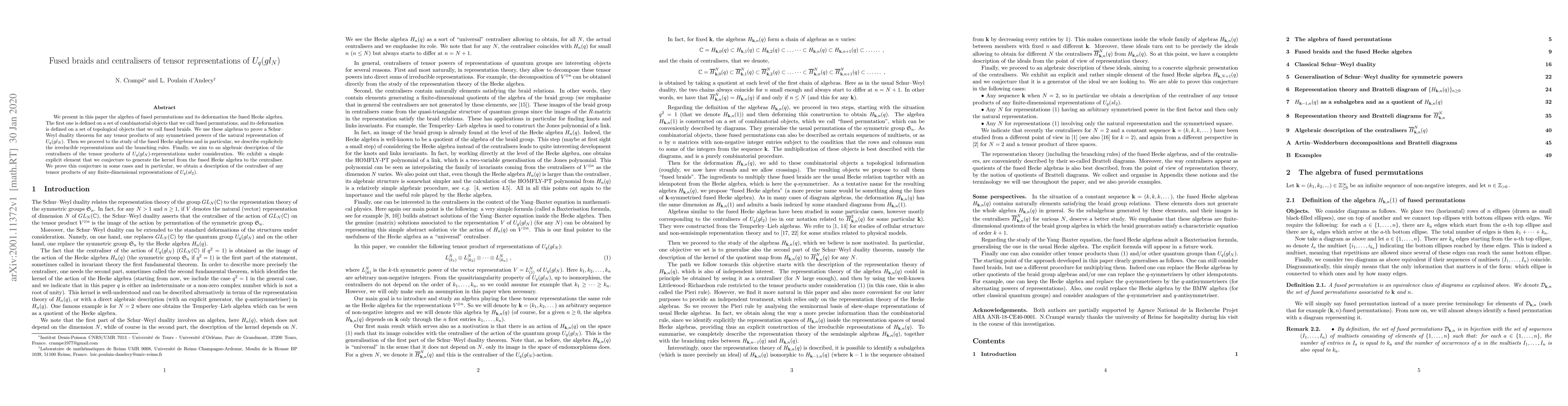 Thumbnail for Fused braids and centralisers of tensor representations of $U_q(gl_N)$