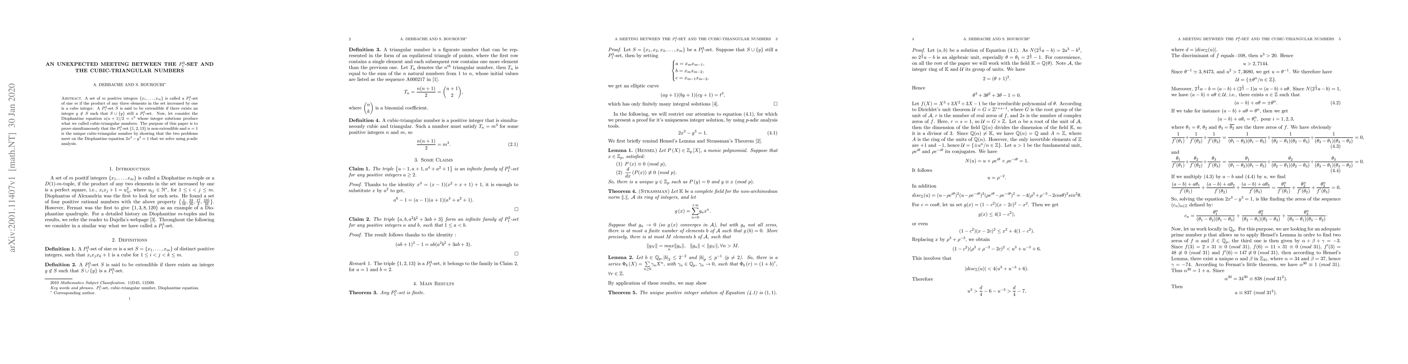 Thumbnail for An unexpected meeting between the $P^{3}_{1}$-set and the
  cubic-triangular numbers