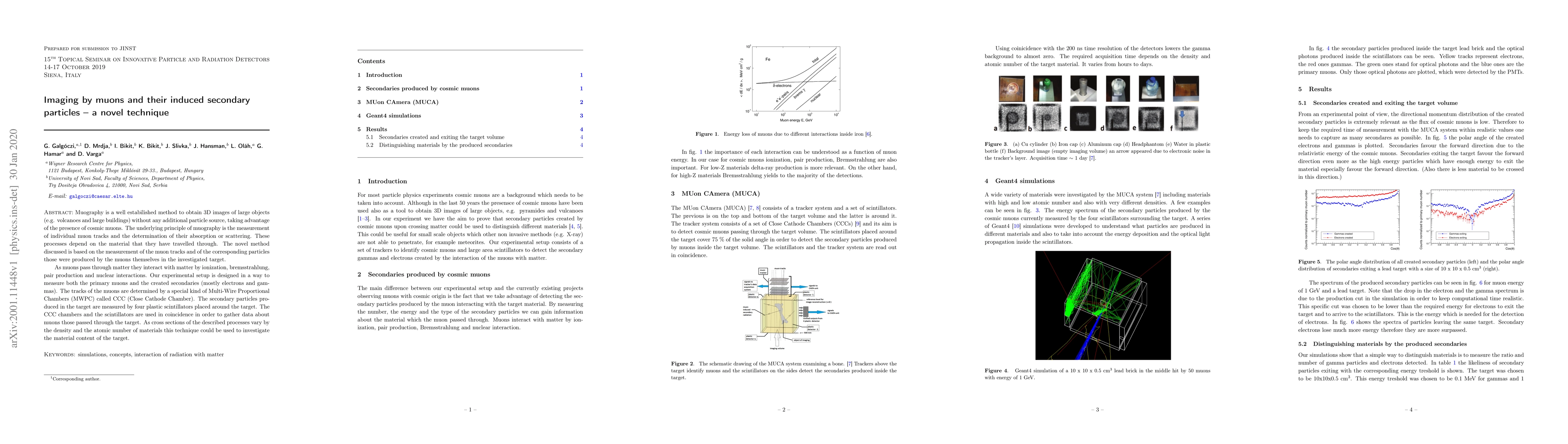 Thumbnail for Imaging by muons and their induced secondary particles -- a novel
  technique