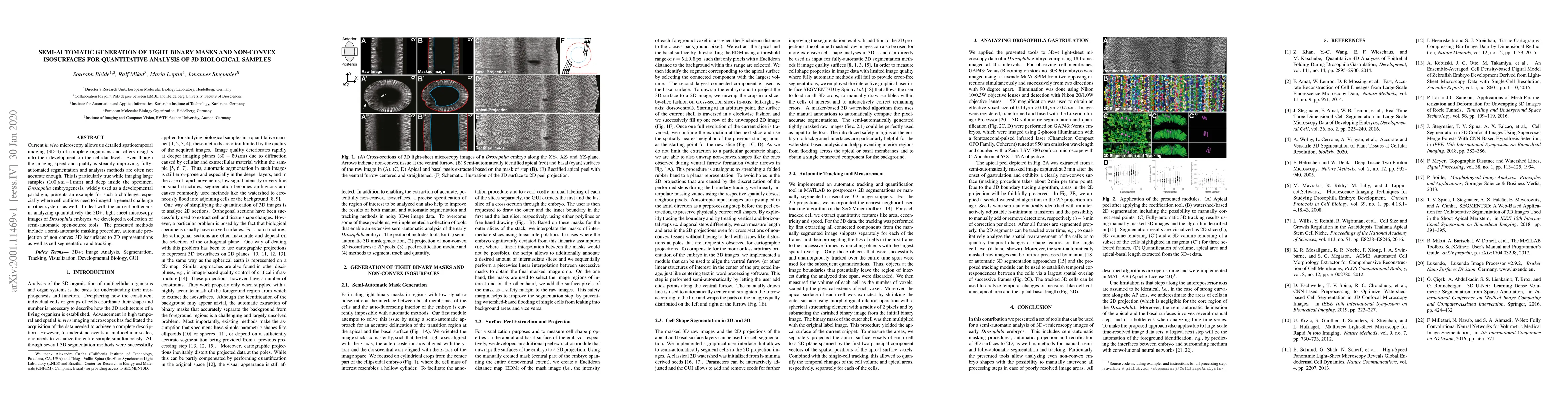 Thumbnail for Semi-Automatic Generation of Tight Binary Masks and Non-Convex
  Isosurfaces for Quantitative Analysis of 3D Biological Samples