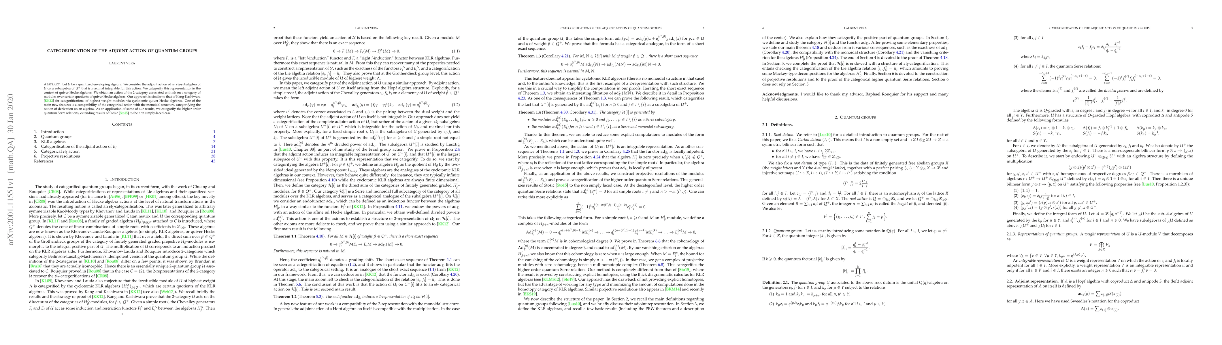 Thumbnail for Categorification of the adjoint action of quantum groups