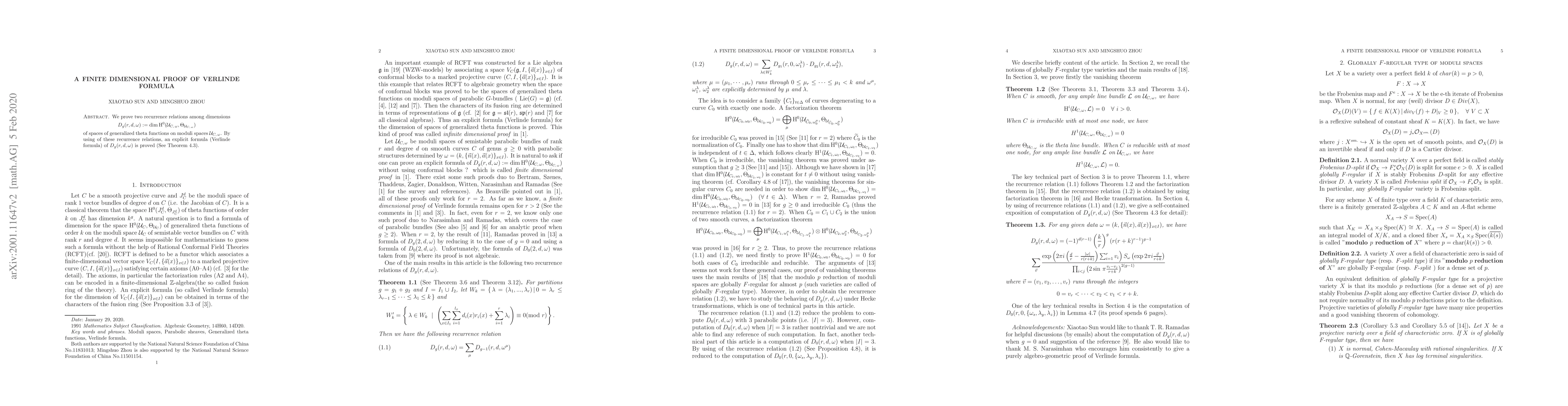 Thumbnail for A finite dimensional proof of Verlinde Formula