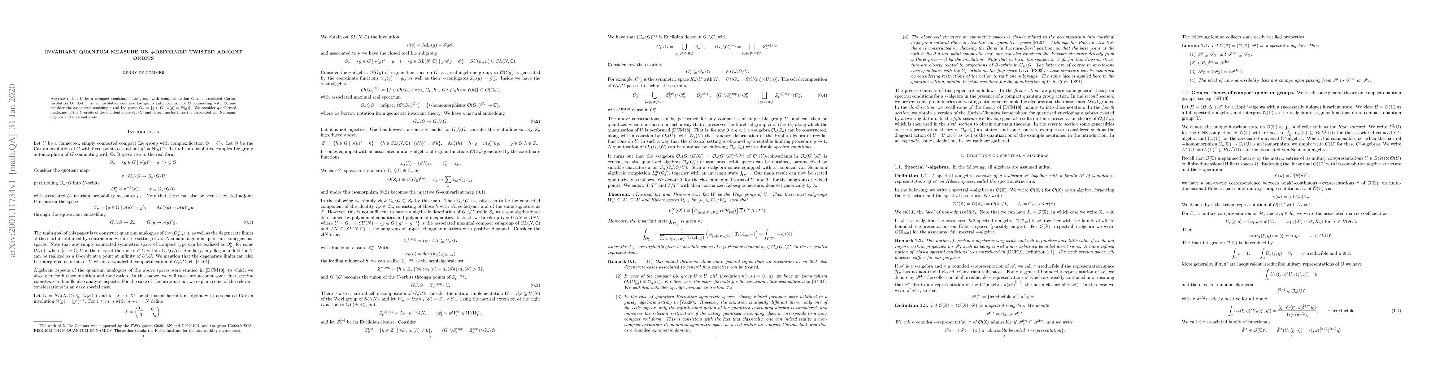 Thumbnail for Invariant quantum measure on $q$-deformed twisted adjoint orbits