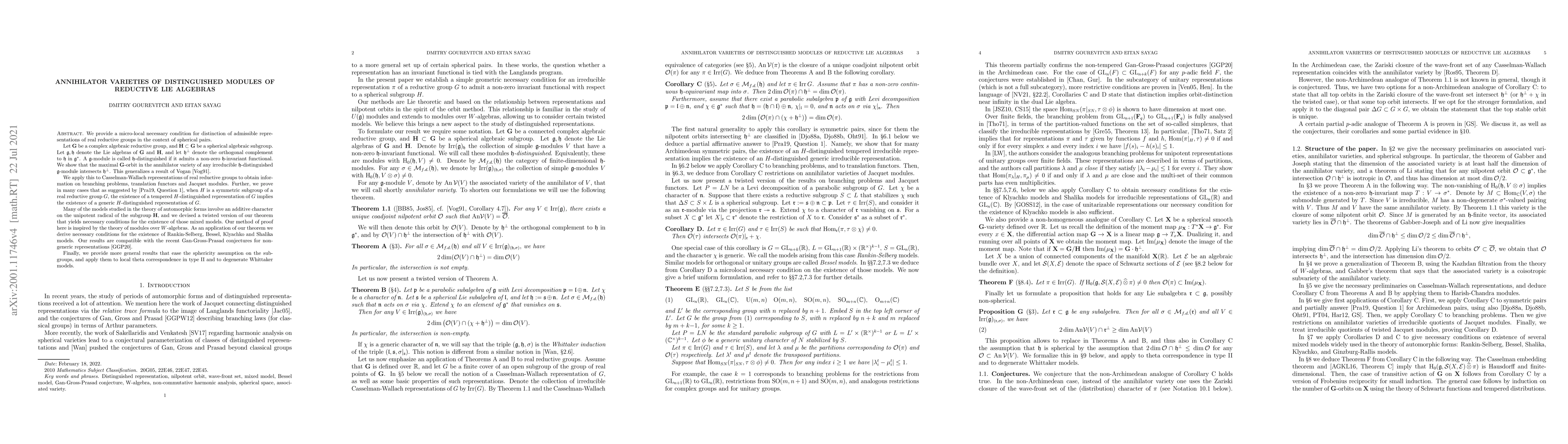 Thumbnail for Annihilator varieties of distinguished modules of reductive Lie algebras