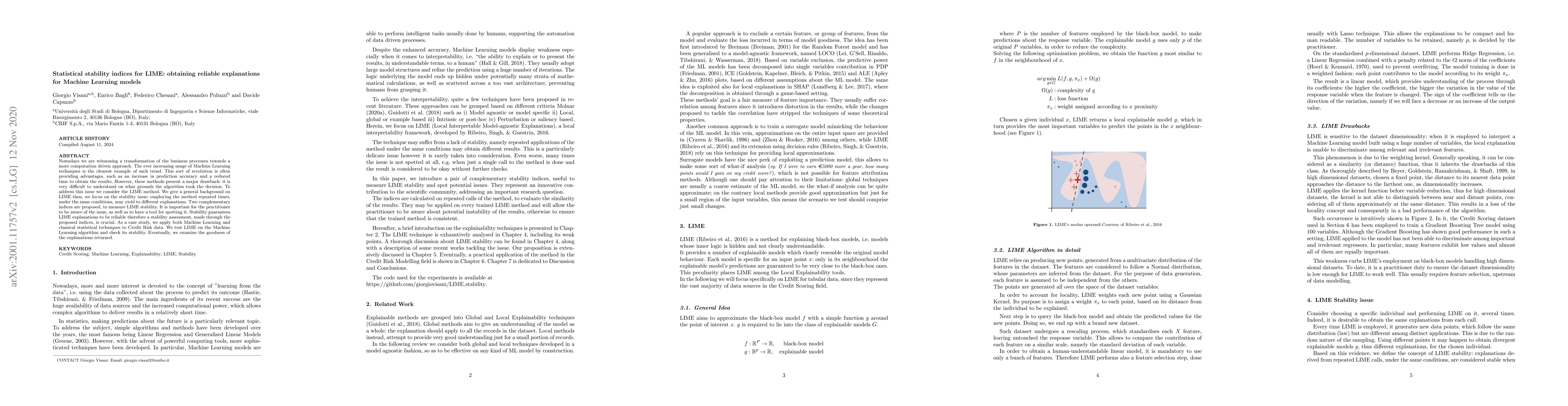 Thumbnail for Statistical stability indices for LIME: obtaining reliable explanations
  for Machine Learning models
