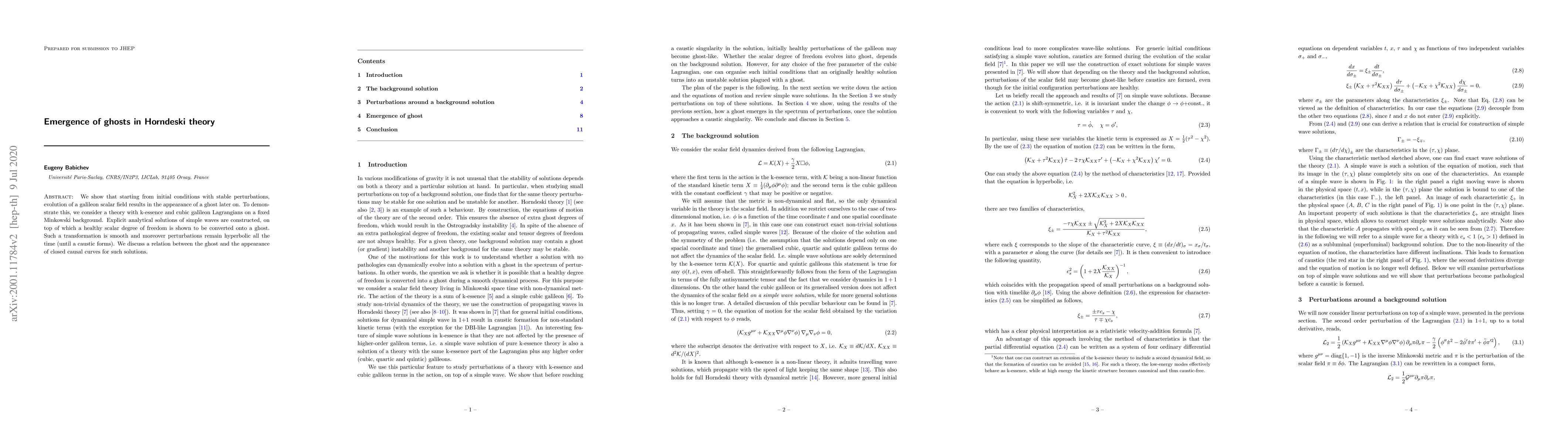Thumbnail for Emergence of ghosts in Horndeski theory