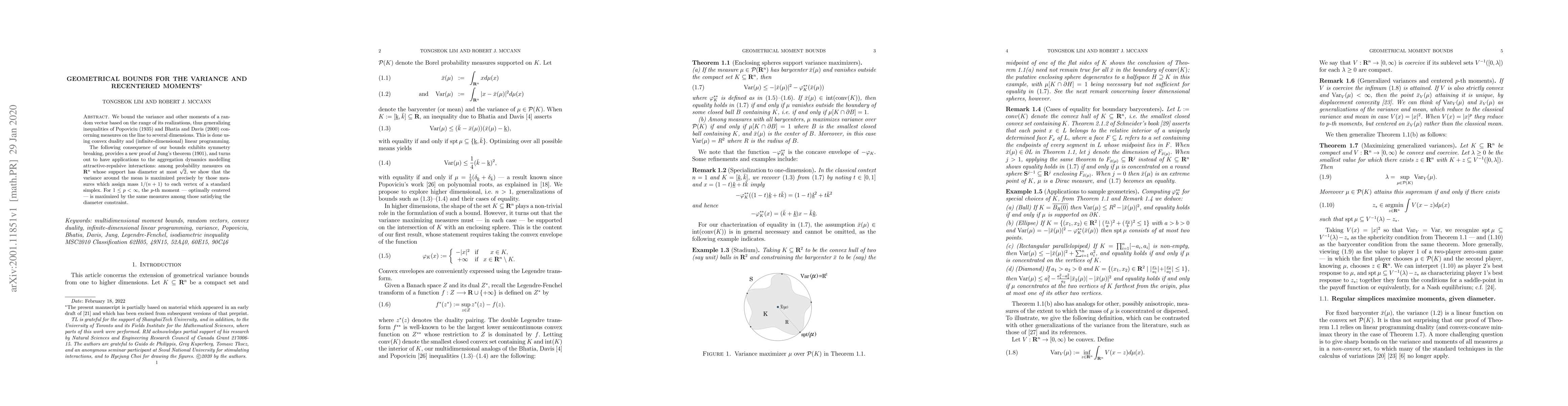 Thumbnail for Geometrical bounds for the variance and recentered moments