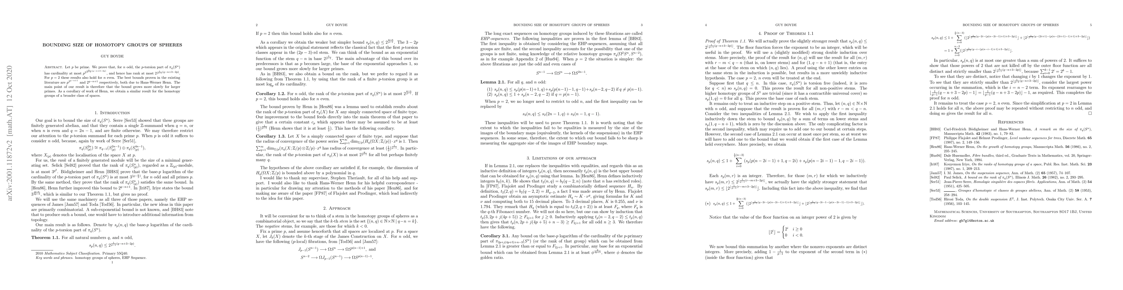 Thumbnail for Bounding size of homotopy groups of spheres