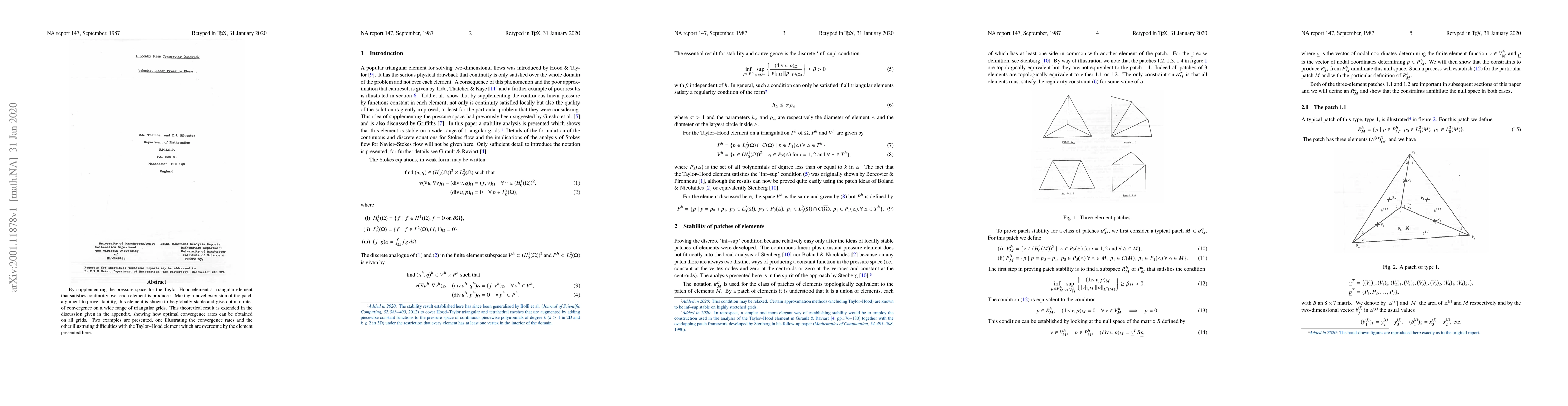 Thumbnail for A locally mass conserving quadratic velocity, linear pressure element