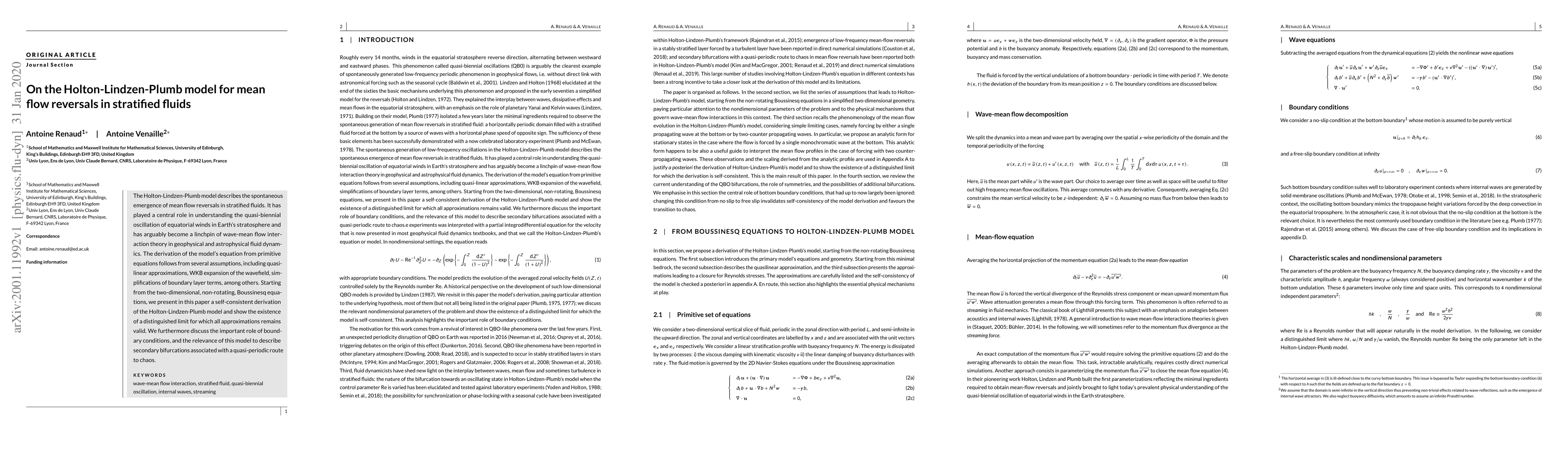Thumbnail for On the Holton-Lindzen-Plumb model for mean flow reversals in stratified
  fluids