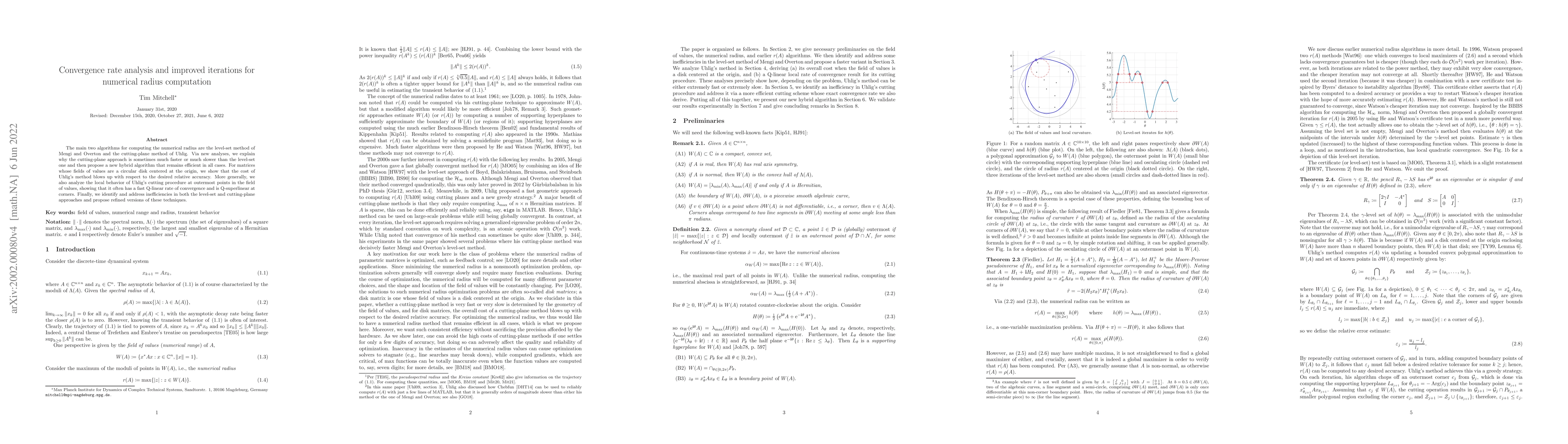 Thumbnail for Convergence rate analysis and improved iterations for numerical radius
  computation