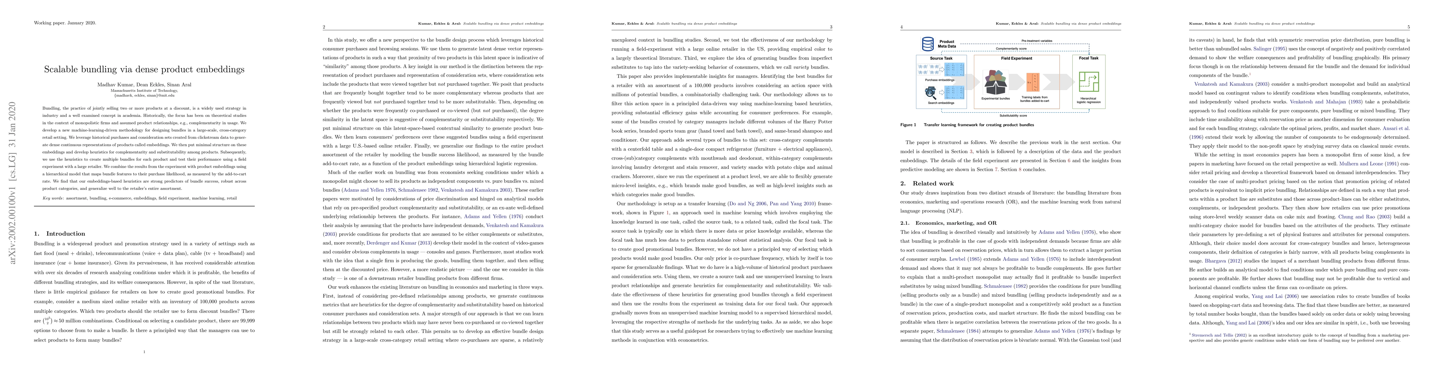 Thumbnail for Scalable bundling via dense product embeddings