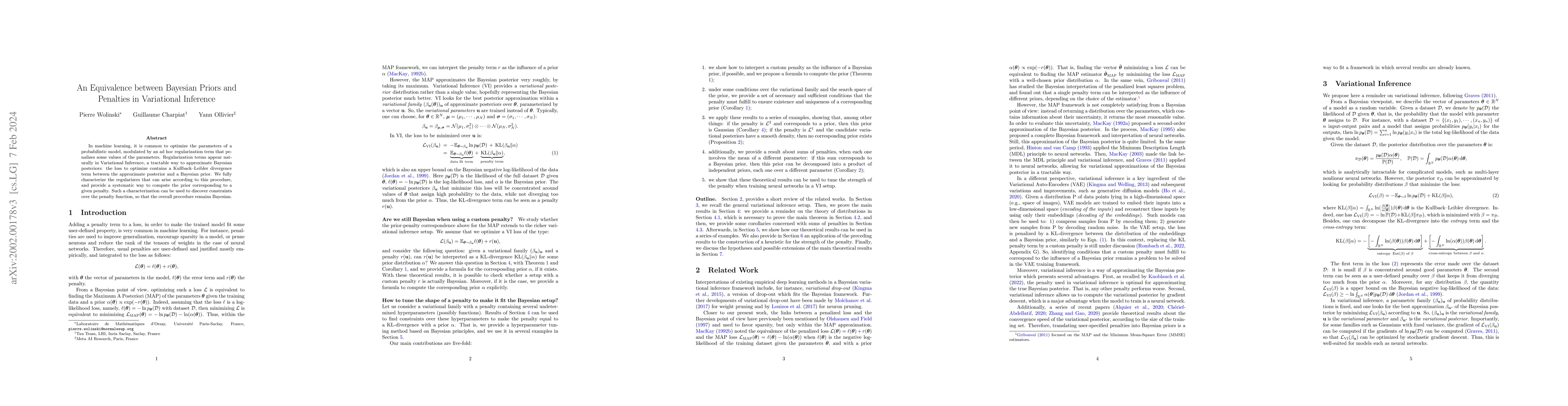 Thumbnail for An Equivalence between Bayesian Priors and Penalties in Variational
  Inference