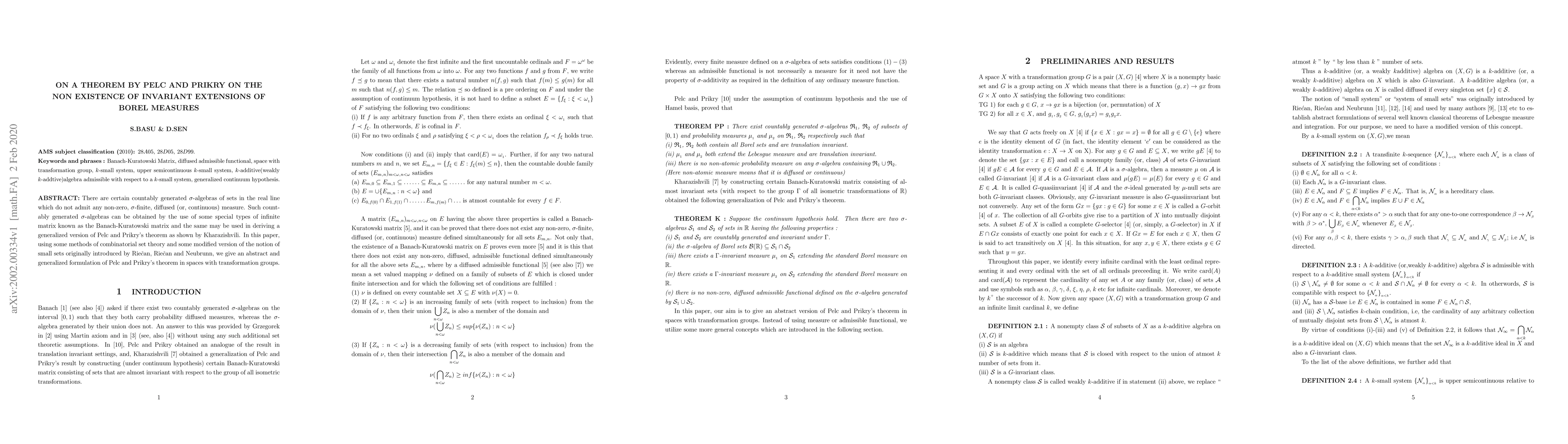 Thumbnail for On a theorem of Pelc and Prikry on the nonexistence of invariant
  extensions of Borel measures