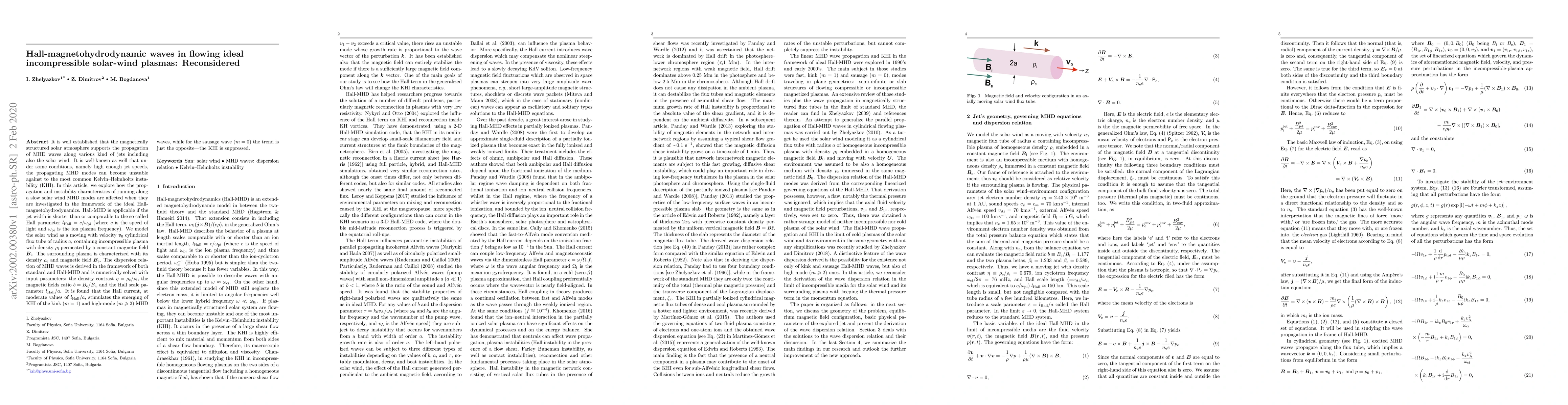 Thumbnail for Hall-magnetohydrodynamic waves in flowing ideal incompressible
  solar-wind plasmas: Reconsidered
