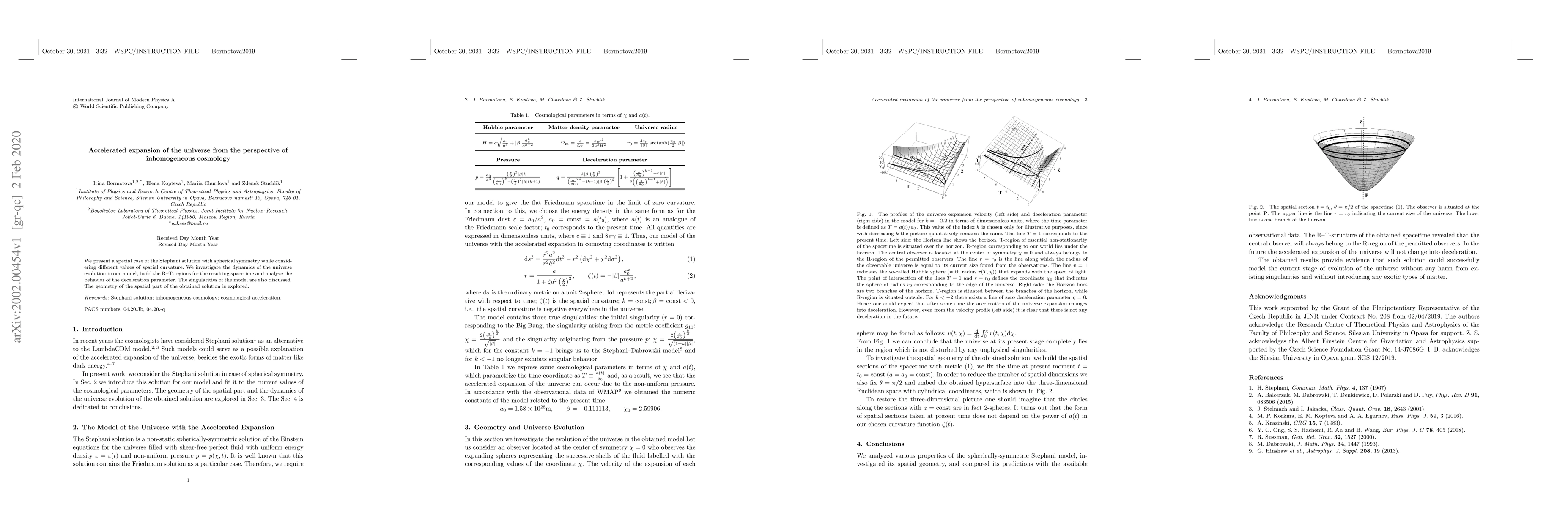 Thumbnail for Accelerated expansion of the universe from the perspective of
  inhomogeneous cosmology