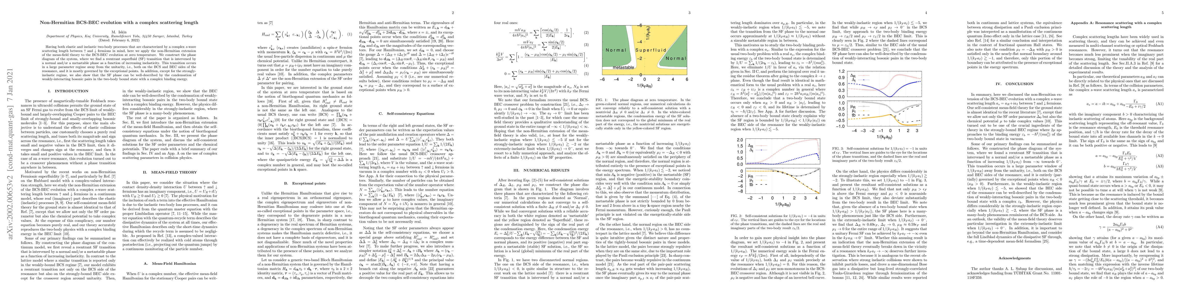 Thumbnail for Non-Hermitian BCS-BEC evolution with a complex scattering length