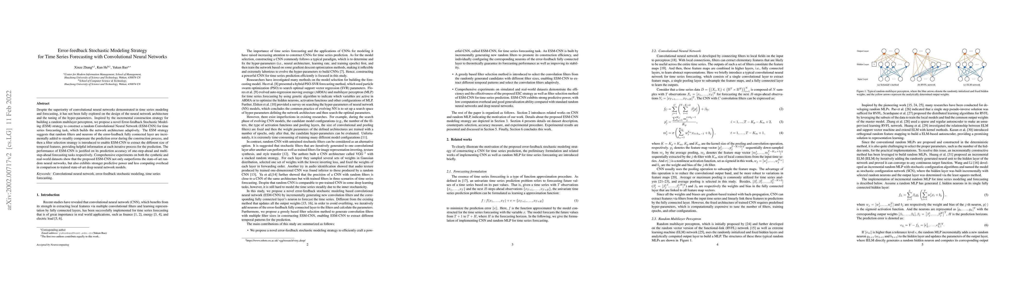 Thumbnail for Error-feedback stochastic modeling strategy for time series forecasting
  with convolutional neural networks