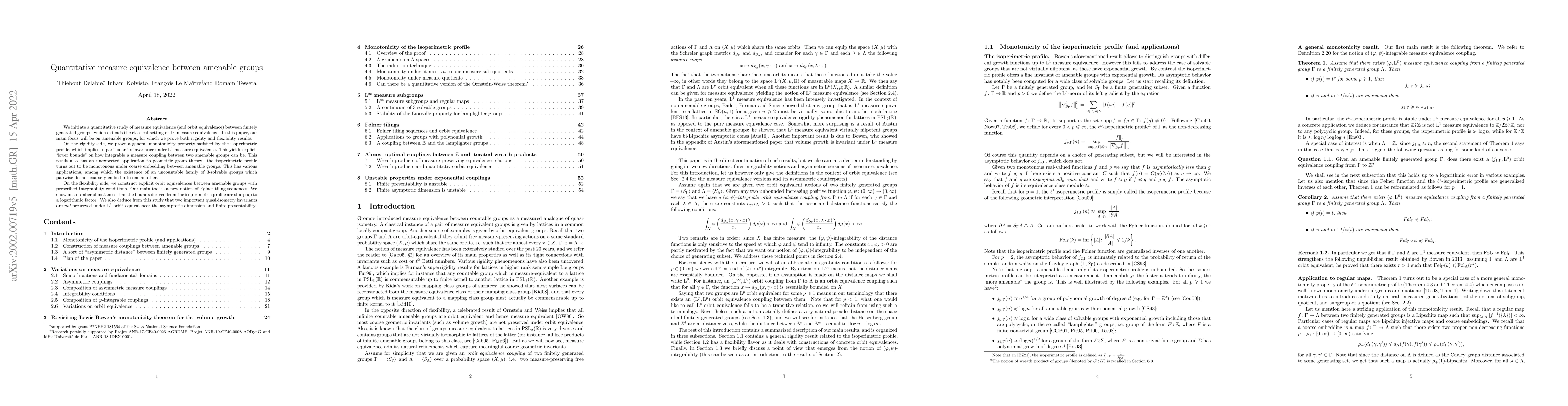 Thumbnail for Quantitative measure equivalence between amenable groups
