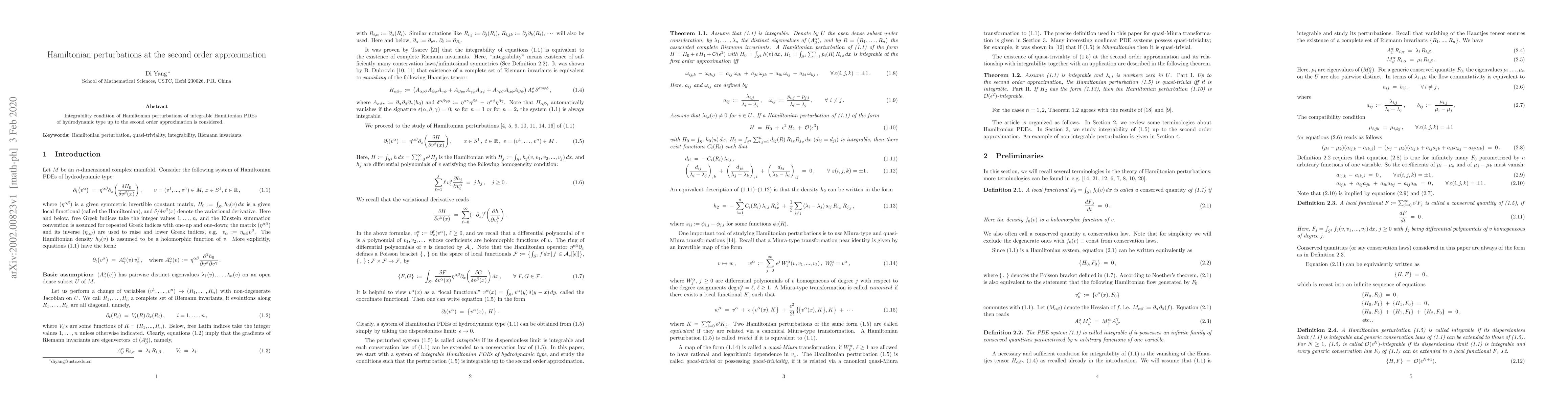 Thumbnail for Hamiltonian perturbations at the second order approximation
